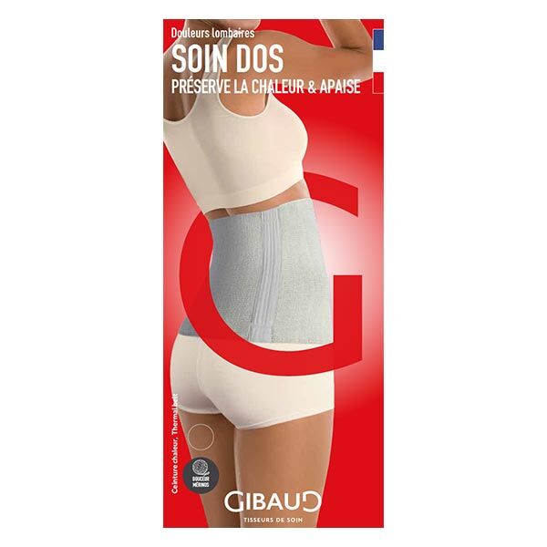 Gibaud Chaleur Ceinture Lombaire Hauteur 20cm Taille M Écru