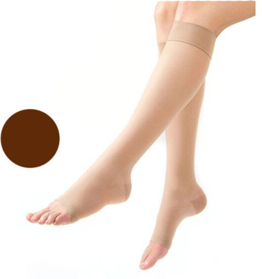 Gibaud Venactif Lux Chaussettes Pieds Ouverts Classe 2 Normal Taille 1 Moka