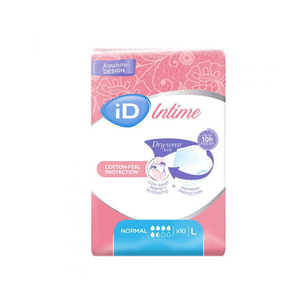 ID L&R; iD Intime Sous-vêtement Absorbant Normal 5,5 Goutte Taille L 100-140cm 10 unités