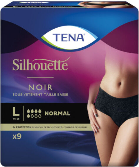 Tena Silhouette Normal Noir L 9 unités