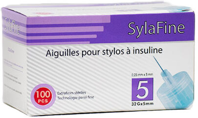 Sylamed Sylafine Aiguilles Stylo Insuline 32G x 5mm 100 unités