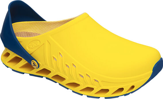 Scholl Chaussures Professionnelles Sabot Evoflex Jaune Bleu Marine Taille 35