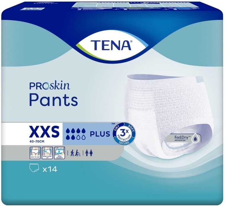 Tena Pants Plus - 4 paquets de 14 protections XXS