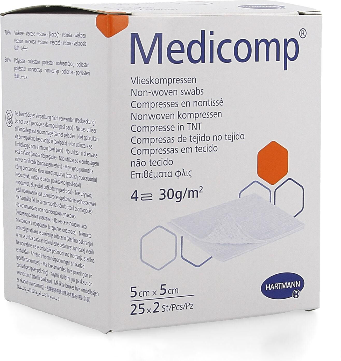 HARTMANN - Medicomp Compresses Stériles 5X5 cm 30 g  25X2