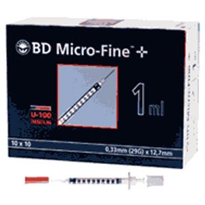 BD Micro-Fine+ Insulinspr.1 ml U100 12,7 mm 100x1 Spritzen