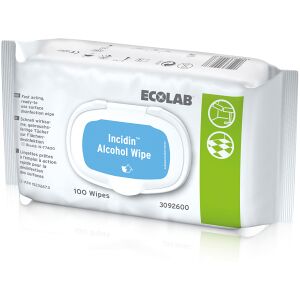 Ecolab Deutschland GmbH (Healthcare) ECOLAB Incidin™ Alcohol Wipe Desinfektionstücher, Tücher zur alkoholischen Schnelldesinfektion von Medizinprodukten, 1 Karton = 6 x 100 Tücher