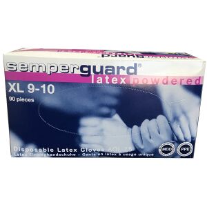HARPS Europe GmbH Semperguard® Einmalhandschuhe, Latex, gepudert, Farbe: weiß, 1 Packung = 90 Stück, Größe XL