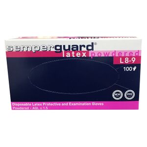 HARPS Europe GmbH Semperguard® Einmalhandschuhe, Latex, gepudert, Farbe: weiß, 1 Packung = 100 Stück, Größe L