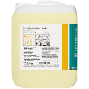 HOTREGA® GmbH HOTREGA® PROFESSIONAL N Flächendesinfektion, Flächendesinfektion zum Universal-Einsatz in hygienesensiblen Bereichen, 10 Liter - Kanister