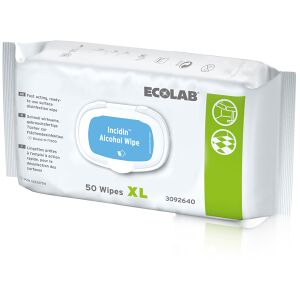 Ecolab Deutschland GmbH (Healthcare) ECOLAB Incidin™ Alcohol Wipe Desinfektionstücher, Tücher zur alkoholischen Schnelldesinfektion von Medizinprodukten, 1 Karton = 6 x 50 XL-Tücher