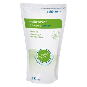 Schülke & Mayr GmbH Schülke mikrozid® AF wipes Desinfektionstücher, Gebrauchsfertige, getränkte Tücher zur Flächendesinfektion, 1 Nachfüllbeutel = 220 Jumbo-Tücher