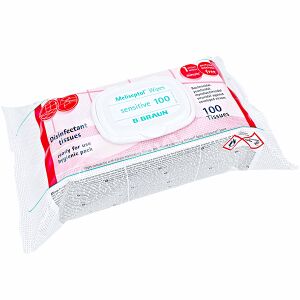B. Braun Meliseptol® Wipes sensitive Flowpack Desinfektionstücher, Tücher getränkt mit Meliseptol Foam pure, 1 Flowpack = 100 Tücher, Tuchgröße: 18 x 20 cm