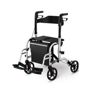 Uniprodo Rollator-kørestol 2-i-1 - sølv - 136 kg