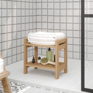 vidaXL badestol 45x30x45 cm massivt teaktræ