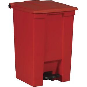 Rubbermaid Cubo industrial con pedal, capacidad 45 l, rojo, a partir de 3 unid.