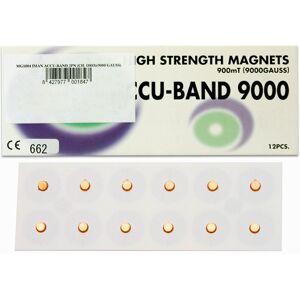 Imán Accu-Band Chapado en Oro 9000 gauss: Diámetro 5mm (12 unidades)