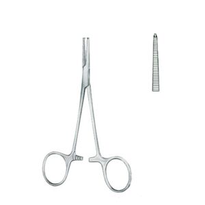 Pinza hemostática Halsted-Mosquito recta con dientes - (12,5 cms)