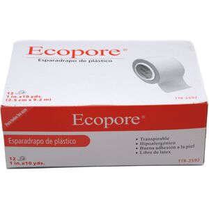 Esparadrapo Ecopore Plástico Unidix 2.5 X 10m (Caja 12 unidades)