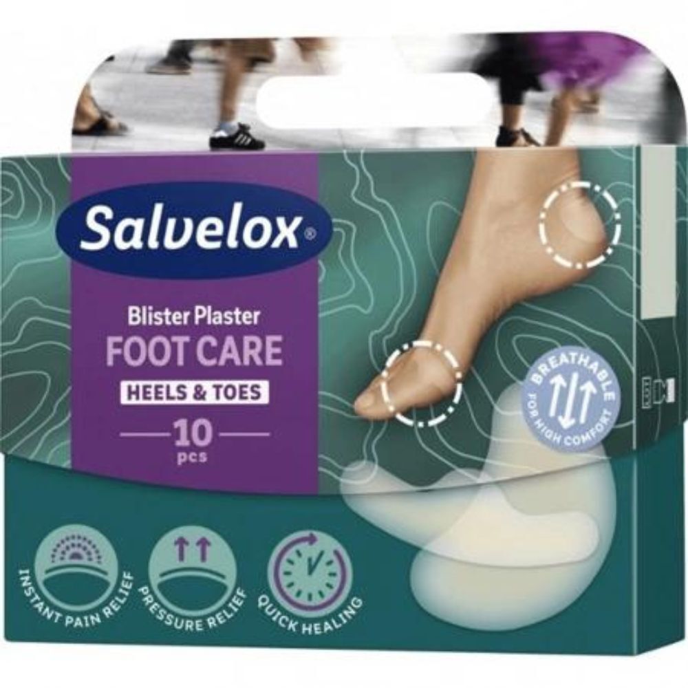 Salvelox Tirita para ampollas Foot Care Talones y dedos de los pies Curación rápida 10&nbsp;un.