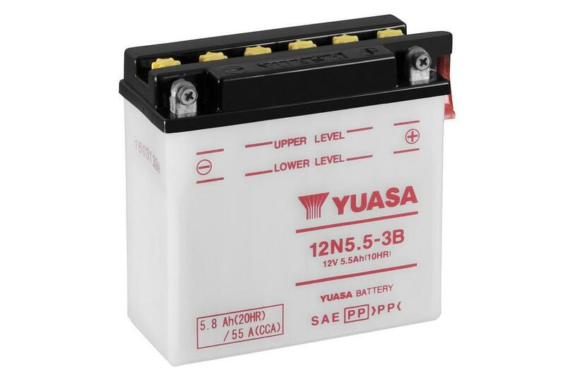 YUASA Batería  Convencional Sin Acid Pack - 12N5.5-3B Batería sin paquete ácido -  (135 mm)