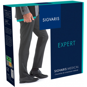 Sigvaris Expert Bas Auto-Fixants Homme Classe 3 Normal Taille L Chrome