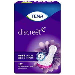 TENA Discreet Serviette Hygiénique de Nuit Maxi Night 12 unités - Publicité