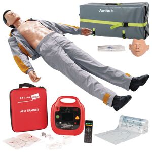 Pack mannequin de secourisme Ambu Man B + défibrillateur de formation AED Securimed - Publicité