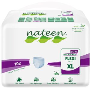 Nateen Culotte incontinence adulte Nateen Flexi Ultra XL - 1 paquet de 10 protections