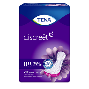 Tena Discreet Maxi Night - 12 paquets de 12 protections