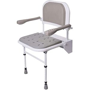 NRS Healthcare Chaise de Douche Pliante avec Pieds, Assise, Accoudoirs et Dossier Rembourrés - Publicité