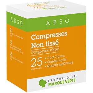 Compresses Stériles en Non Tissé 7,5cm x 7,5cm 25 x 2 compresses