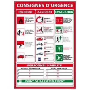 Axess Industries signalétique de secours et consignes d'urgence   type consigne d'urgence...