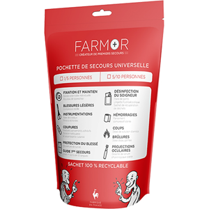 Farmor pochette de secours multirisque universelle pour 1 a 10 personnes   nbre de...