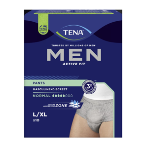 Tena Men Active Fit Pants Normal L/XL - 4 paquets de 10 protections