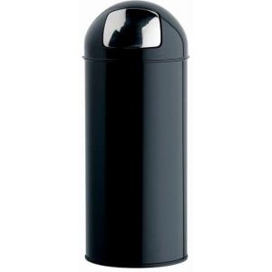 Poubelle Rossignol Push avec couvercle à trappe en métal - 45 L - D 31, H 77,5 cm - noir - Publicité