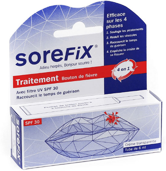 Tradiphar Sorefix Crème contre les Boutons de Fièvre tube 6ml