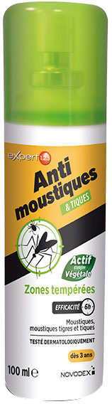 Novodex Expert 123 Anti-Moustiques et Tiques Zones Tempérées 100ml