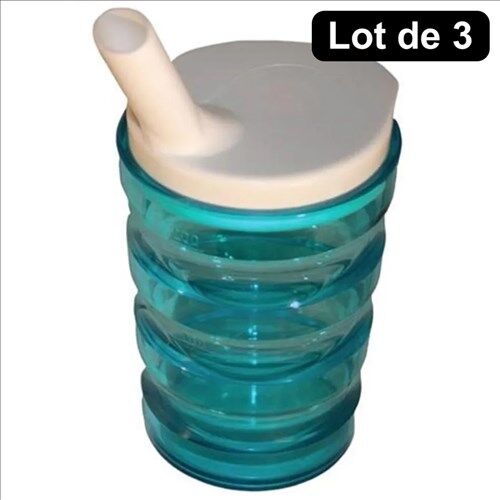 Careserve Gobelet anti-déversement - Bleu - Lot de 3