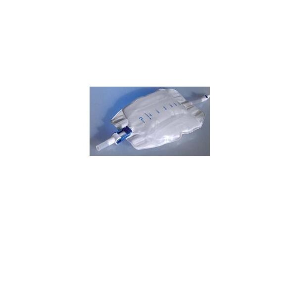 teleflex medical sacca di drenaggio da gamba per incontinenza comfort rusch in pvc con tubo di raccordo diritto da 10cm rubinetto di scarico e valvola antireflusso 30buste 750ml