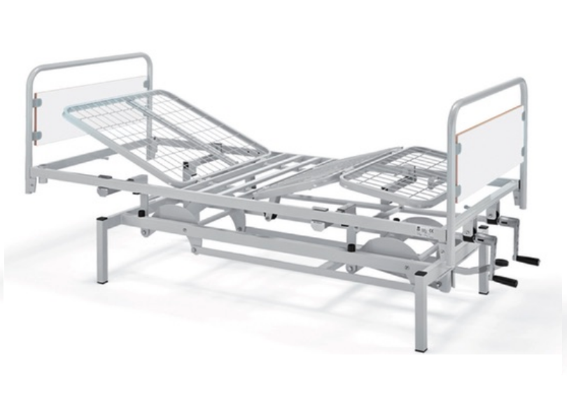 KSP Letto Horus - 3 Snodi e 4 Sezioni Regolabili con 2 Manovelle Indipendenti. Carrello con Spintore Oleodinamico