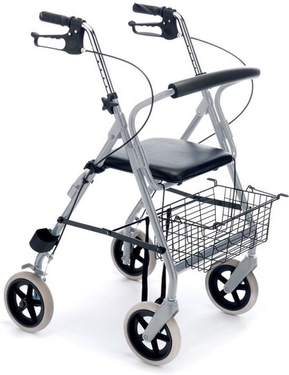 KSP Rollator Pieghevole in Alluminio Verniciato con Barra Poggiaschiena