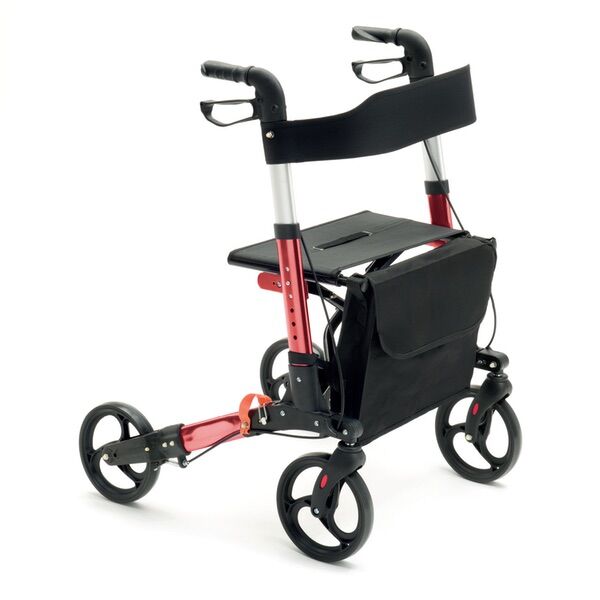 KSP Rollator Pieghevole in Alluminio Verniciato con Borsa Portaoggetti