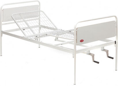 MORETTI MI110 - Letto degenza 3 snodi manuale, 2 manovelle, larghezza 90 cm – Serie TULIPANO