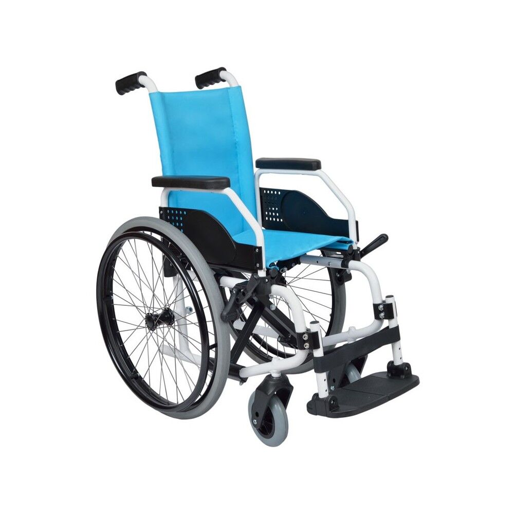 Orthos XXI Cadeira de Rodas Liga Leve Liliput Light Azul Maciça (Anti-furo) 31 cm -