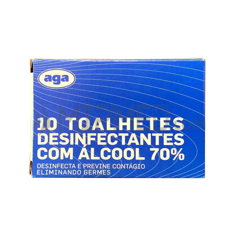 AGA Toalhetes Desinfetantes com Álcool 70º - 10 unidades
