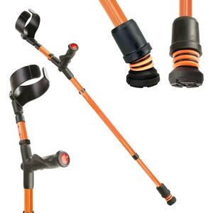 Flexyfoot Comfort Grip Double Adjustable Crutch - Orange - Right