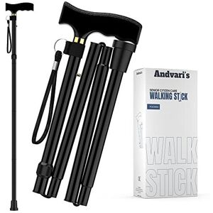 Andvari's Walking Stick, Easy Adjustable Height Folding Extendable Walking Cane, Lightweig