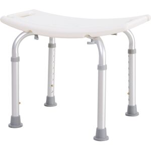 HOMCOM Portable Non-Slip Bathroom Stool Rectangular Adjustable Height Mobility Medical Grade Stabilized Shower Seat