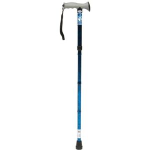 DRIVE DEVILBISS HEALTHCARE Height Adjustable Folding Walking Stick with Gel Grip, Blue (Pack of 1)