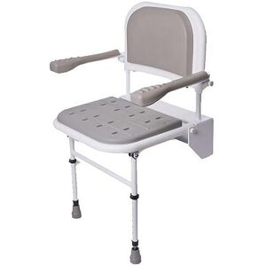 NRS Healthcare Folding Shower Seat with Legs, Padded Seat, Padded Backrest and Padded Armrests